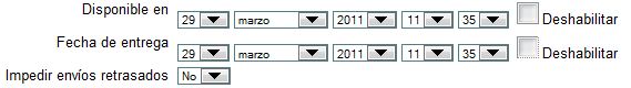 Fechas de disponibilidad y entrega de la tarea