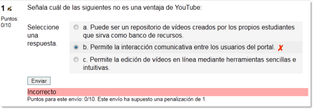 Respuesta única feedback error