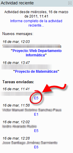 Actividad reciente