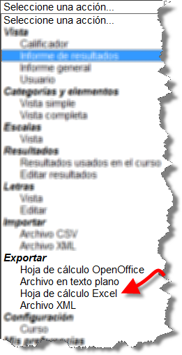 Vista exportar