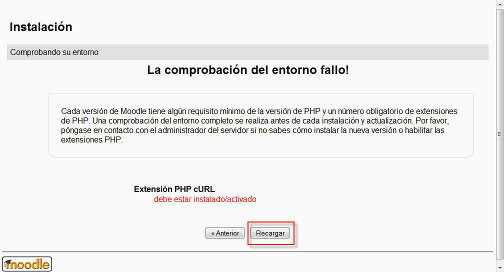 Volvemos al navegador y lanzamos localhost/moodle