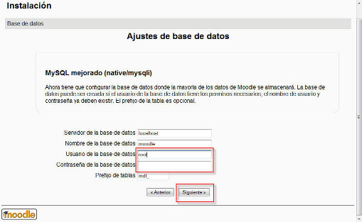 Estableciendo datos de MySQL