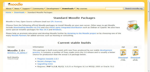 El sitio de Moodle