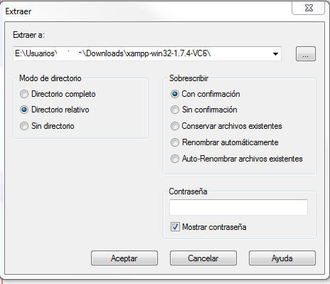 Descomprimiendo con 7 zip