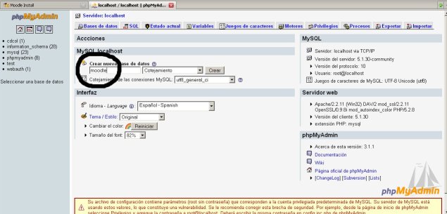 Creando la base de datos