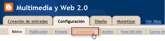 Configuración de Comentarios