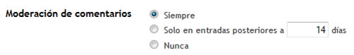 Moderación de comentarios