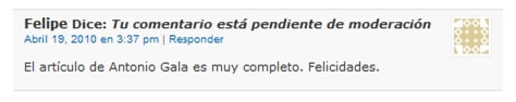 Tu comentario está pendiente de moderación