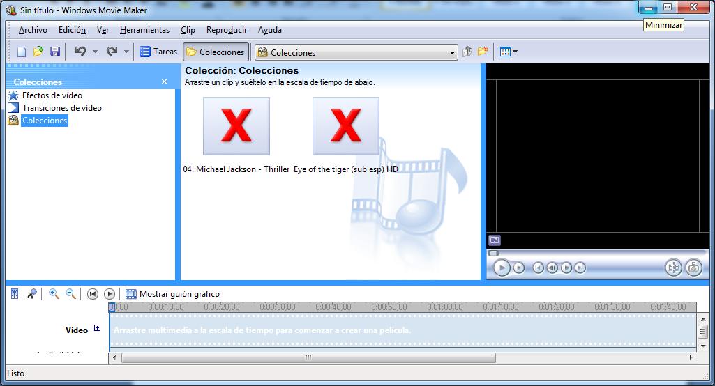 Interfaz MOVIE MAKER 