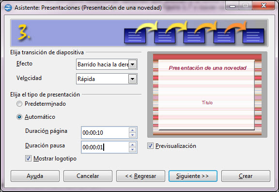 Asistente para presentaciones. Paso 3