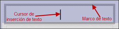 Cursor de inserción de texto y marco de texto