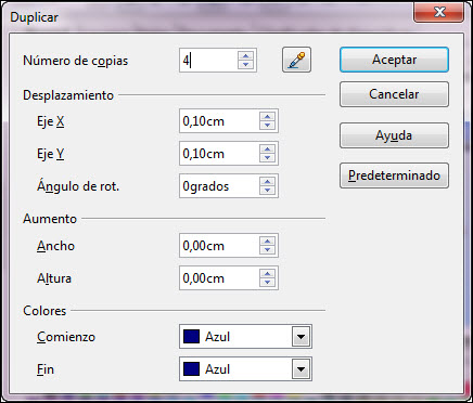 Cuadro de diálogo Duplicar