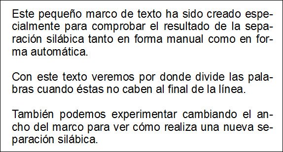 Texto con separación silábica