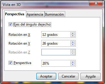 Cuadro de diálogo Vista en 3D