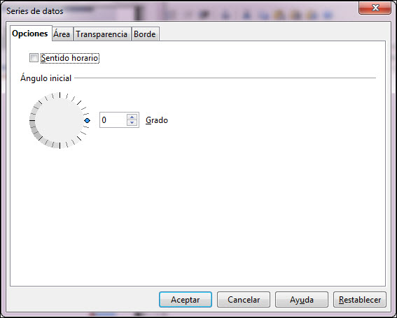Cuadro de diálogo Series de datos - Opciones