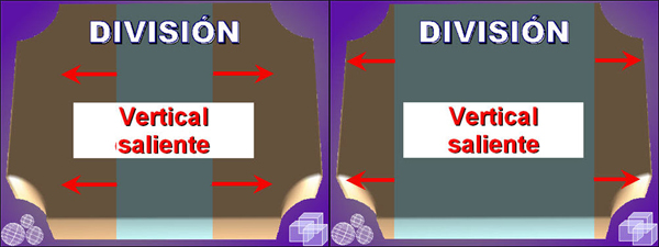 División vertical saliente