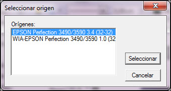 Cuadro de diálogo Seleccionar origen