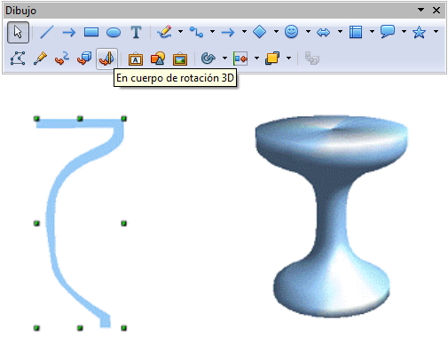 Convertir en cuerpo de rotación 3D