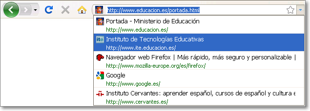 Historial de navegación