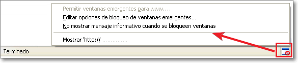 Ventana emergente bloqueada