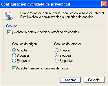 Configuración avanzada de privacidad