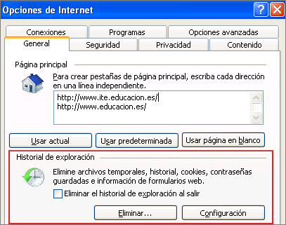 Eliminar Historial