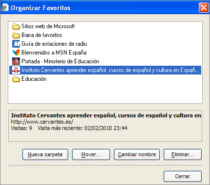 Organizar favoritos