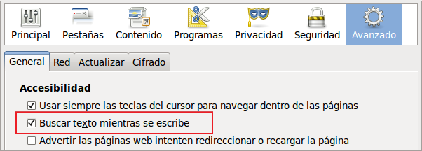 Configurar búsqueda de texto