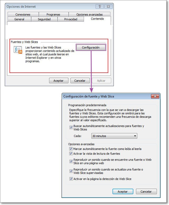 Configurar Web Slice