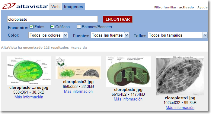 Imagenes en Altavista