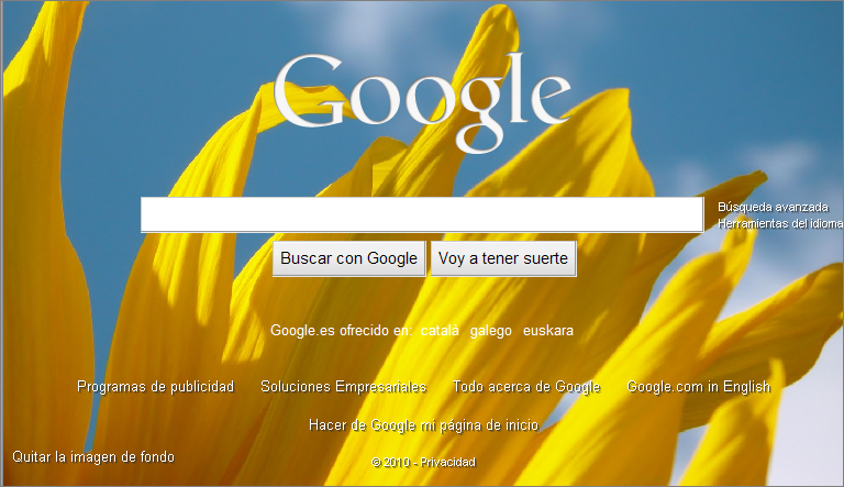 Imagen de fondo en Google