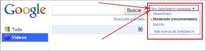 Filtro SafeSearch