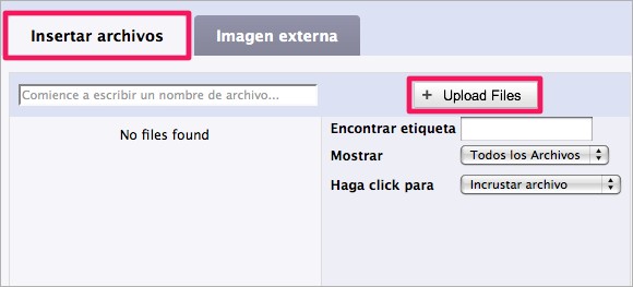 Insertar archivos